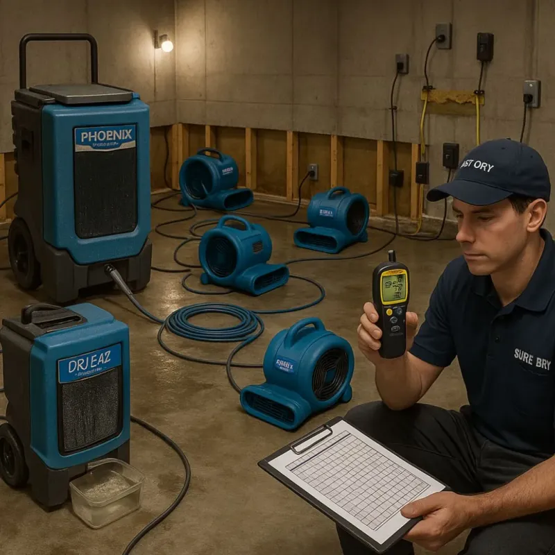 Structural Drying and Dehumidification process in Jasper County, IL
